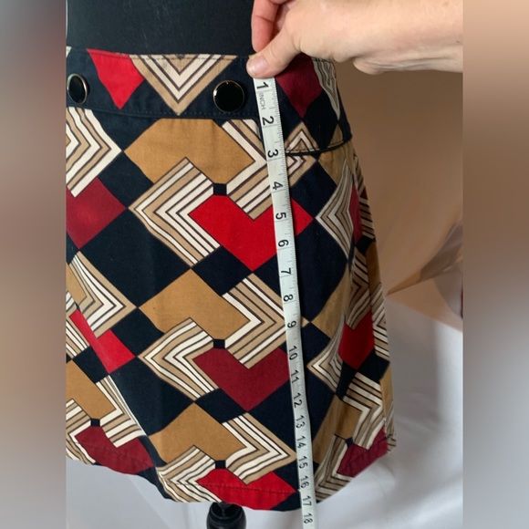 Ann Taylor Loft skirt color block geometric print, size 14 petite - Picture 5 of 12